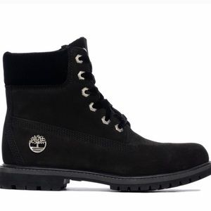 TIMBERLAND BLACK WOMENS VELVET-ACCENT BOOTS Size 8